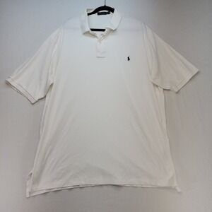 Polo Ralph Lauren Polo Shirt Mens 2XLT White Classic Short Sleeve Pony Logo